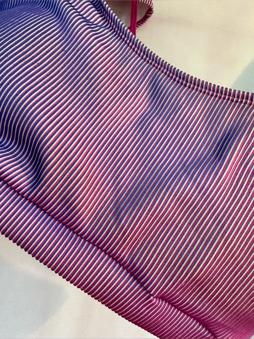 Zaful Pink and Purple Striped Bikini Set - Picture 5 of 12